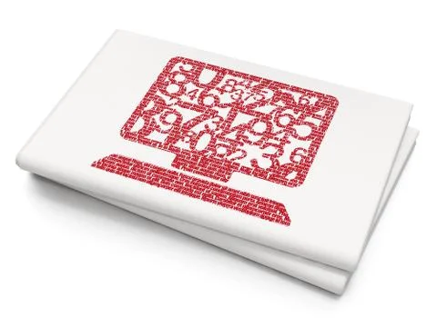 Education concept: Computer Pc on Blank Newspaper background 스톡 일러스트