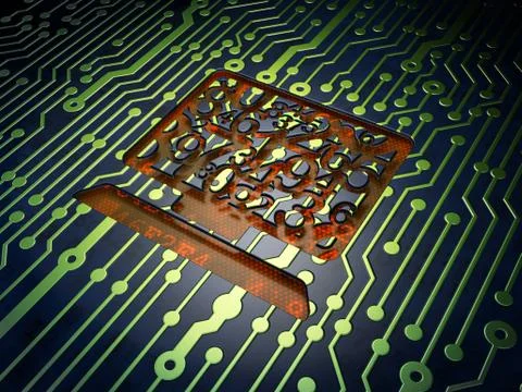 Education concept: Computer Pc on circuit board background Иллюстрация