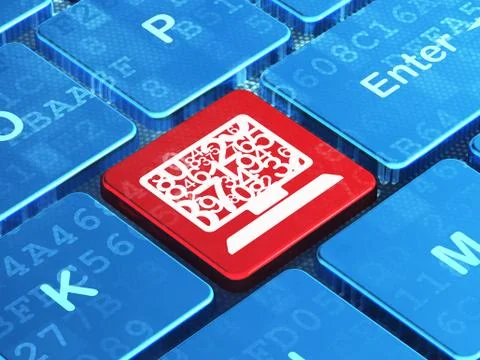 Education concept: Computer Pc on computer keyboard background Stockillustratie