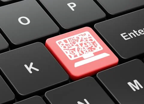 Education concept: Computer Pc on computer keyboard background Stock Illustration