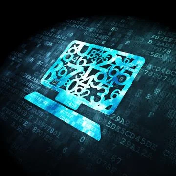 Education concept: Computer Pc on digital background Stock Illustration