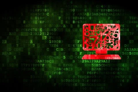 Education concept: Computer Pc on digital background Stock-Illustration