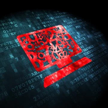 Education concept: Computer Pc on digital background 스톡 일러스트