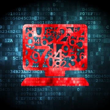 Education concept: Computer Pc on digital background Stock-Illustration
