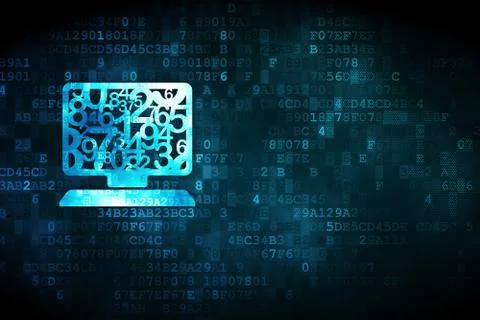 Education concept: Computer Pc on digital background Stock Illustration