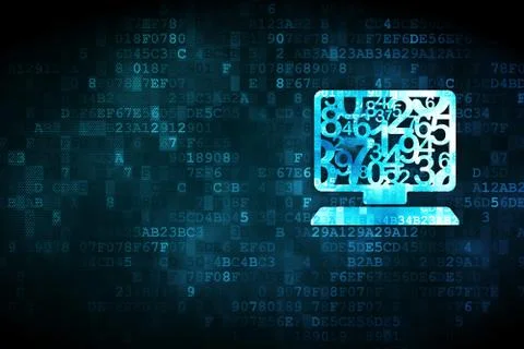 Education concept: Computer Pc on digital background Stock Illustration