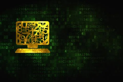 Education concept: Computer Pc on digital background 스톡 일러스트