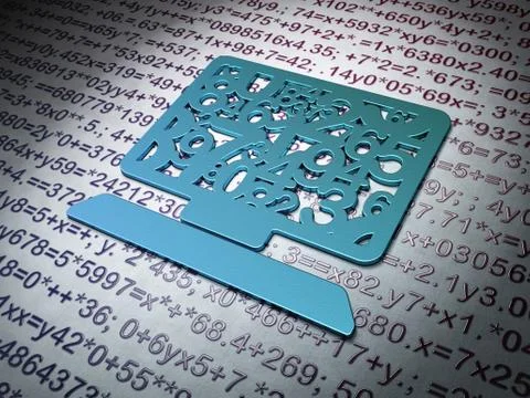 Education concept: Computer Pc on Education background 스톡 일러스트