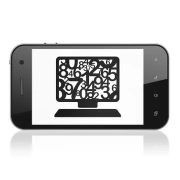 Education concept: Computer Pc on smartphone 스톡 일러스트