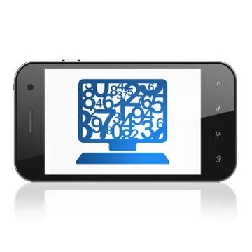 Education concept: Computer Pc on smartphone Stockillustratie