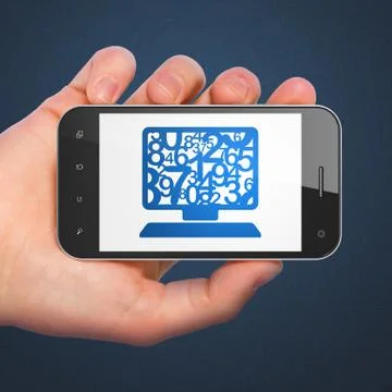 Education concept: Computer Pc on smartphone Stock Illustration