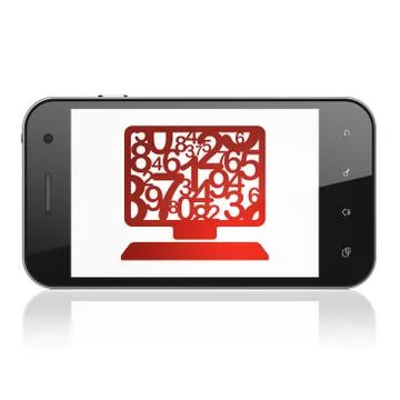 Education concept: Computer Pc on smartphone 스톡 일러스트