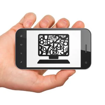 Education concept: Computer Pc on smartphone Stockillustratie