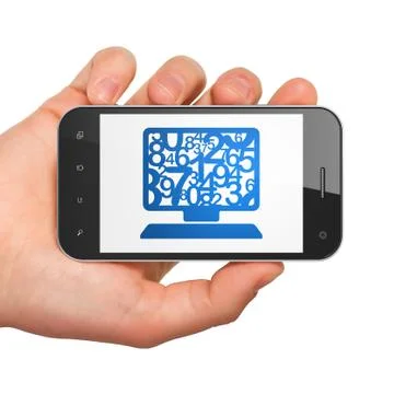 Education concept: Computer Pc on smartphone イラスト素材