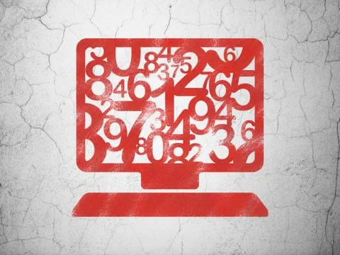 Education concept: Computer Pc on wall background Stock Illustration