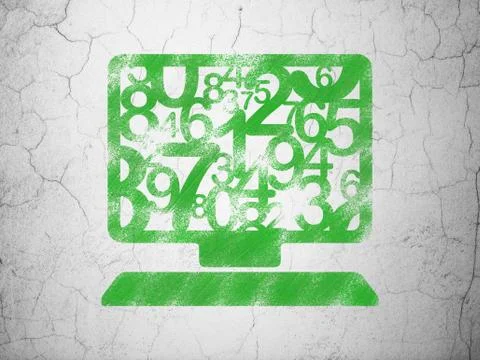 Education concept: Computer Pc on wall background 库存插图