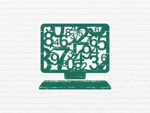 Education concept: Computer Pc on wall background 库存插图