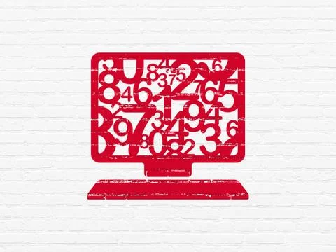 Education concept: Computer Pc on wall background Иллюстрация