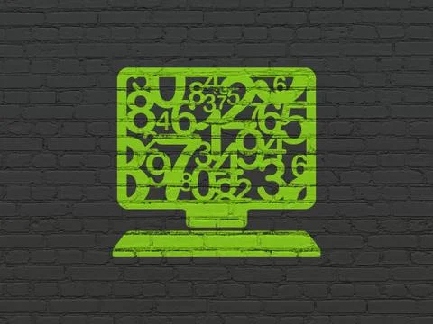 Education concept: Computer Pc on wall background Stock Illustration