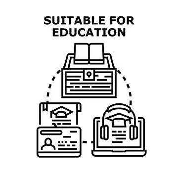 Education concept connecting learning resources and credentials Stock Illustration