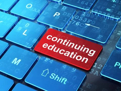 Education concept: Continuing Education on computer keyboard bac Stock Illustration