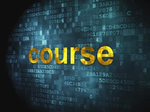 Education concept: Course on digital background Illustrazione stock