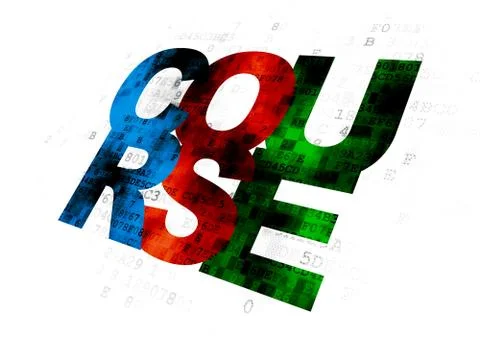 Education concept: Course on Digital background Stock Illustration