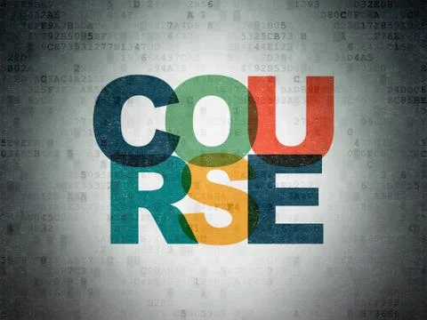 Education concept: Course on Digital Data Paper background Stock Illustration