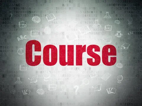 Education concept: Course on Digital Data Paper background Stock Illustration