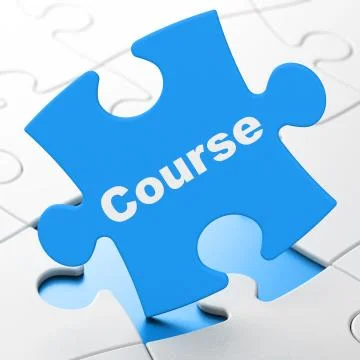 Education concept: Course on puzzle background Illustration