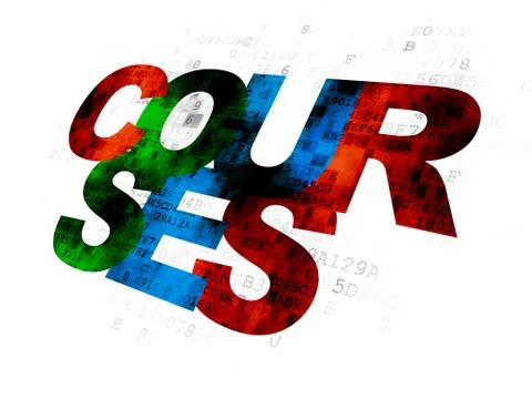Education concept: Courses on Digital background Illustration