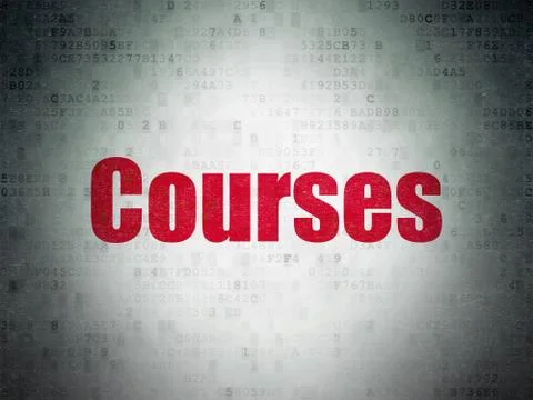 Education concept: Courses on Digital Data Paper background Stock Illustration