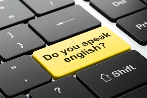 Education concept: Do you speak English? on computer keyboard background Stock Illustration