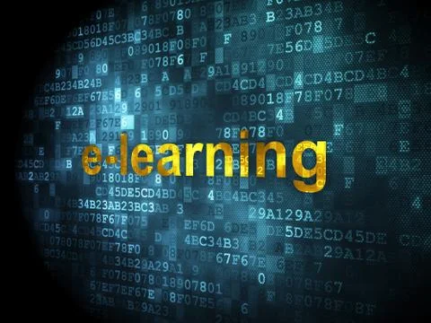 Education concept: E-learning on digital background Illustrazione stock