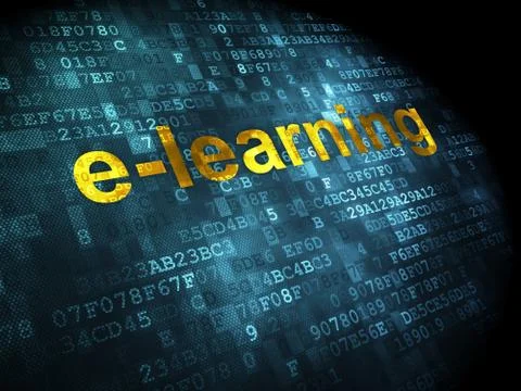 Education concept: E-learning on digital background Illustrazione stock