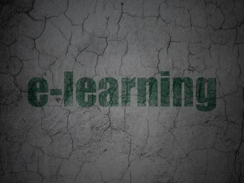 Education concept: E-learning on grunge wall background Illustrazione stock