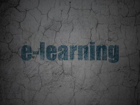 Education concept: E-learning on grunge wall background Illustrazione stock