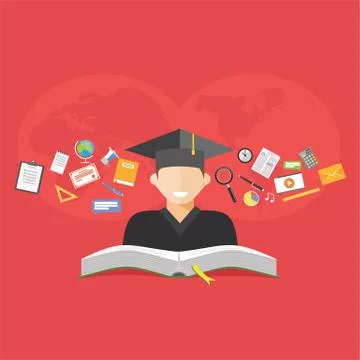 Education concept. E-learning Stock Illustration