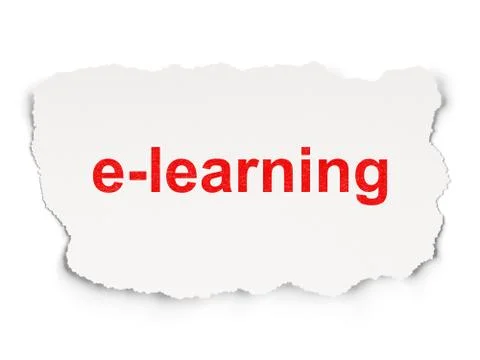 Education concept: E-learning on Paper background 스톡 일러스트