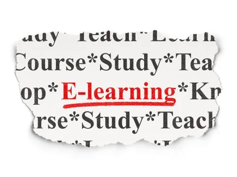 Education concept: E-learning on Paper background Illustrazione stock