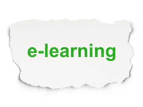Education concept: E-learning on Paper background Illustrazione stock