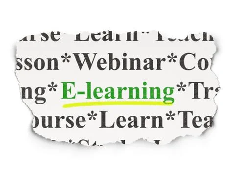 Education concept: E-learning on Paper background Stock Illustration