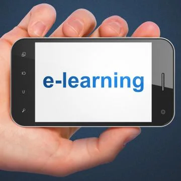 Education concept: E-learning on smartphone Illustrazione stock