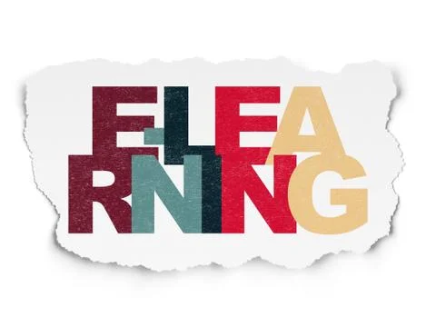 Education concept: E-learning on Torn Paper background Stock Illustration