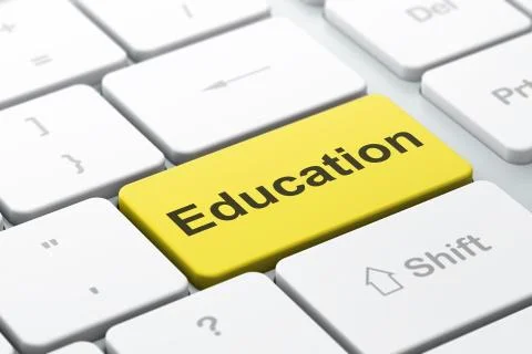 Education concept: Education on computer keyboard background 스톡 일러스트