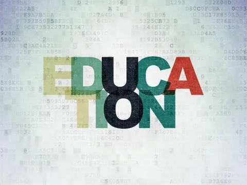 Education concept: Education on Digital Data Paper background Иллюстрация