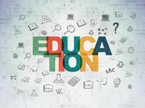 Education concept: Education on Digital Data Paper background Stock Illustration