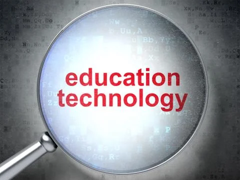 Education concept: Education Technology with optical glass Stock Illustration