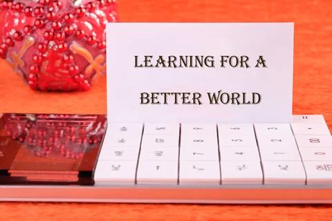Education concept emphasizing learning for a better world in business and f.. Stock Photos