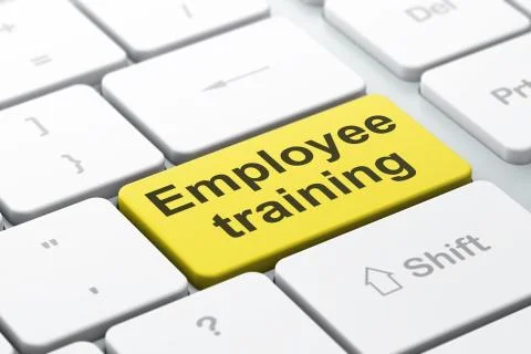 Education concept: Employee Training on computer keyboard backgr Stock Illustration